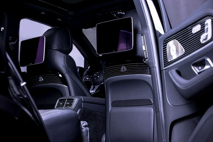 Screens in the front seat backs of the Mercedes-Maybach GLS