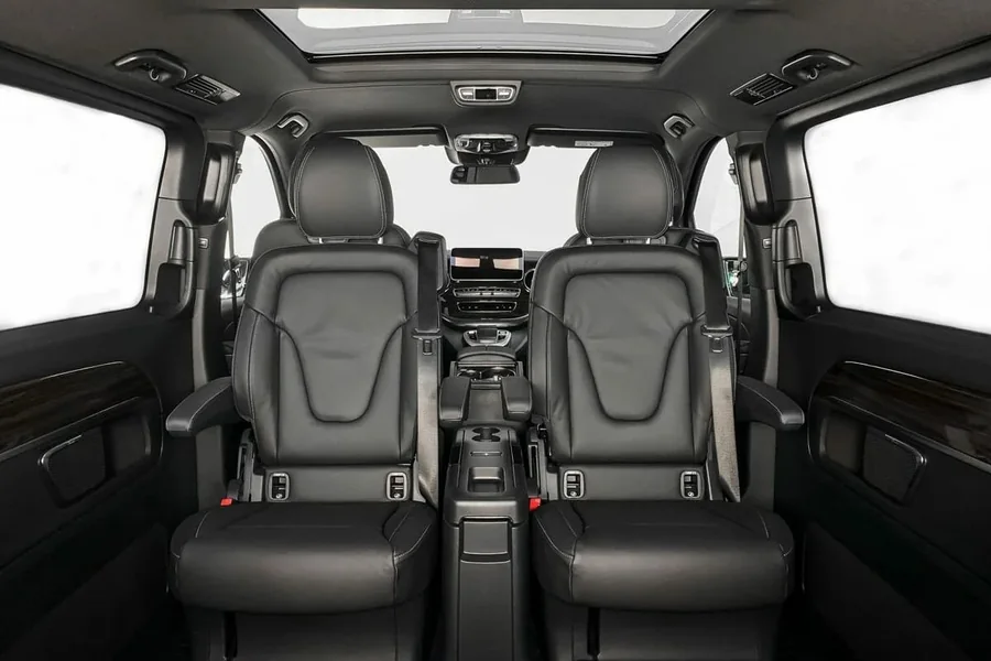 View forward from the rear of the Mercedes-Benz V-Class onto two individual seats
