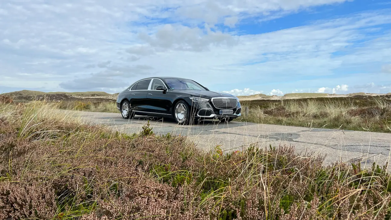 A Mercedes-Maybach S-Class on the move through the dunes of Sylt